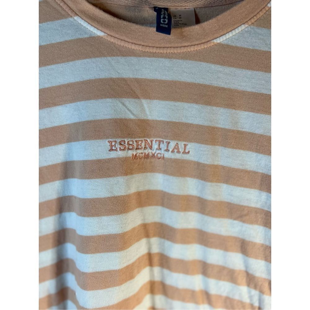 H&M “Essential” Orange/White Striped T-shirt Men’s Medium